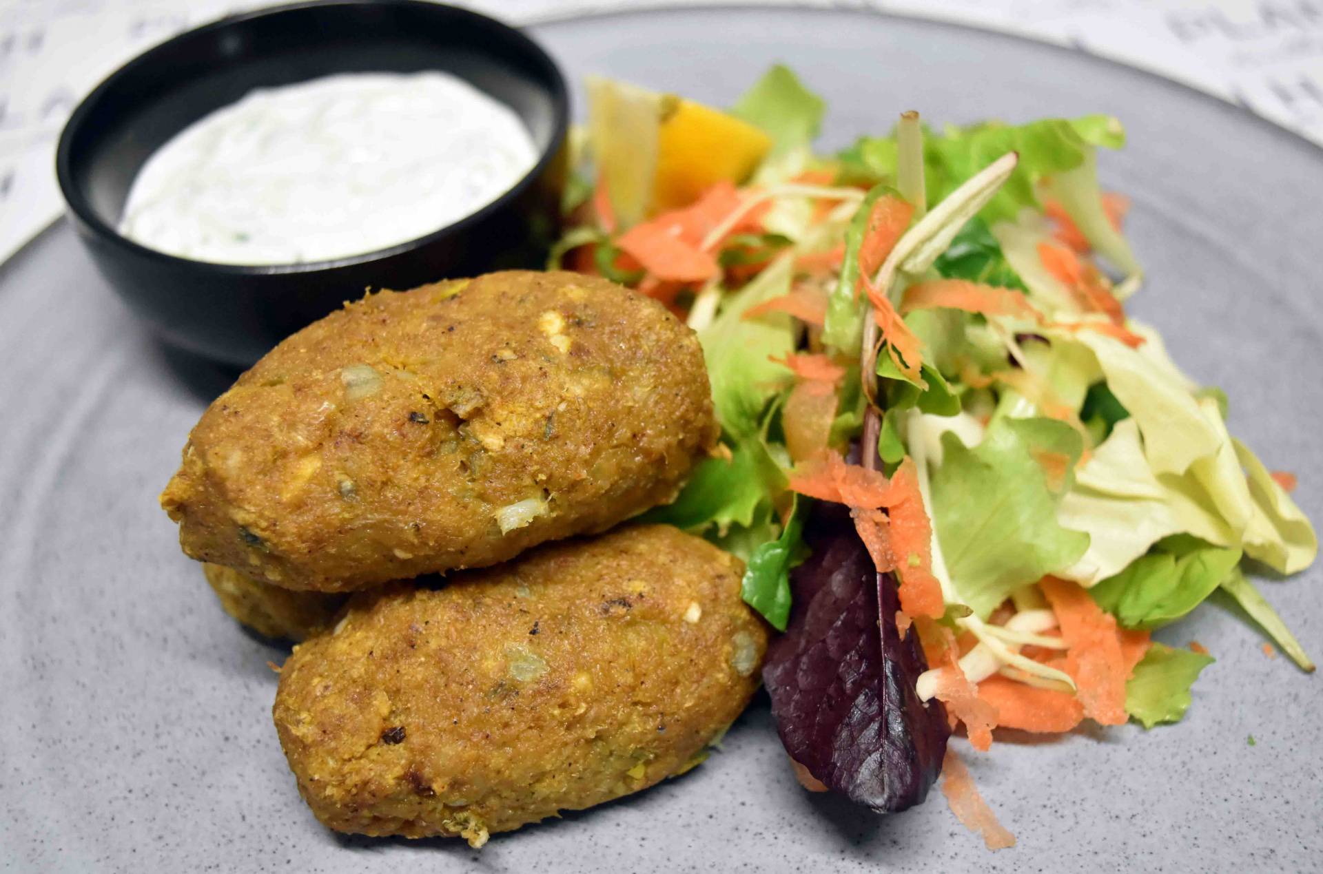 MP 704 - FISH KOFTA w/ Tzatziki & Green Salad