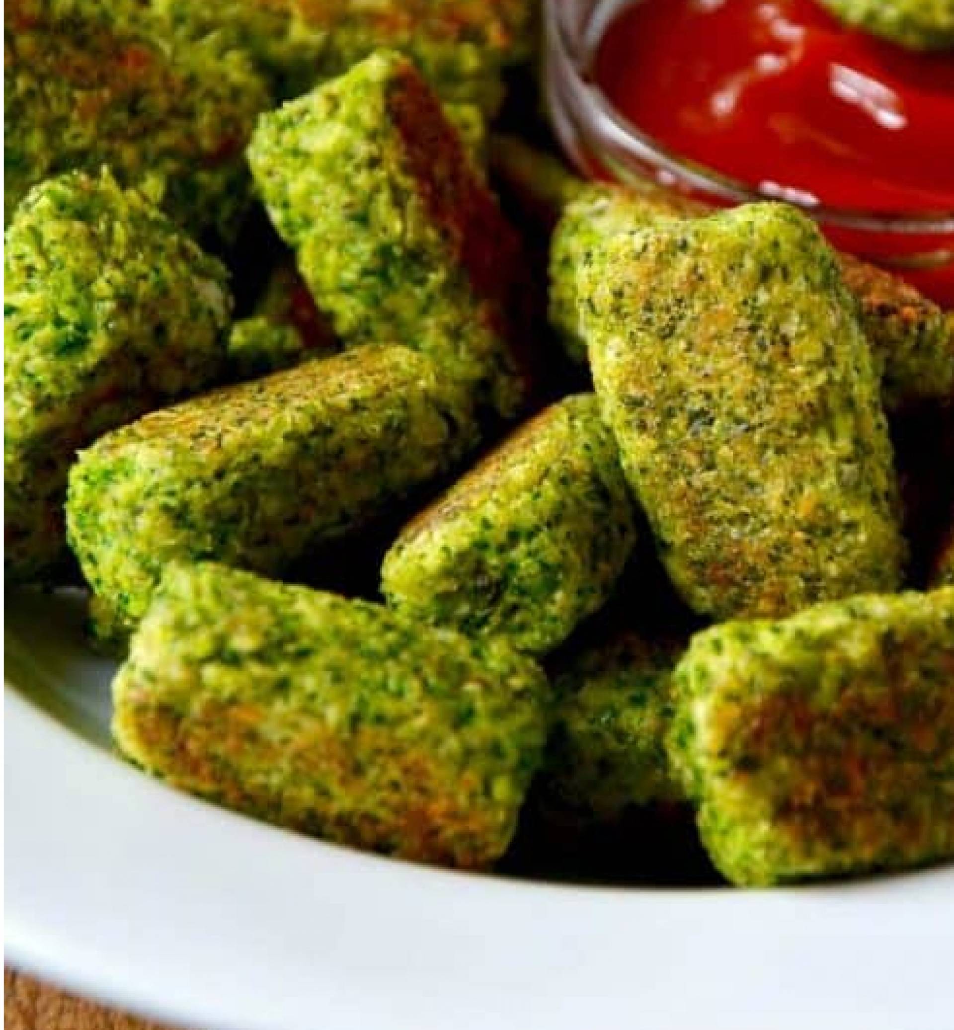 SV 89 - BROCCOLI TOTS w/ Cashew Sauce